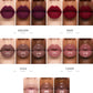 A shade chart for Face Me Beauty Lux lip color by FMBeauty Lux, showing multiple lip swatches in three shade categories: Sayless, Deep, and Suga/Candy/Unbothered. The chart features close-up views of lips wearing matte and glossy lipsticks in various shades of deep berry, plum, mauve, and nude pink on different skin tones, set against a white background with black text.